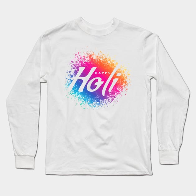 Happy Holi Indian Festival Long Sleeve T-Shirt by jobieh shop